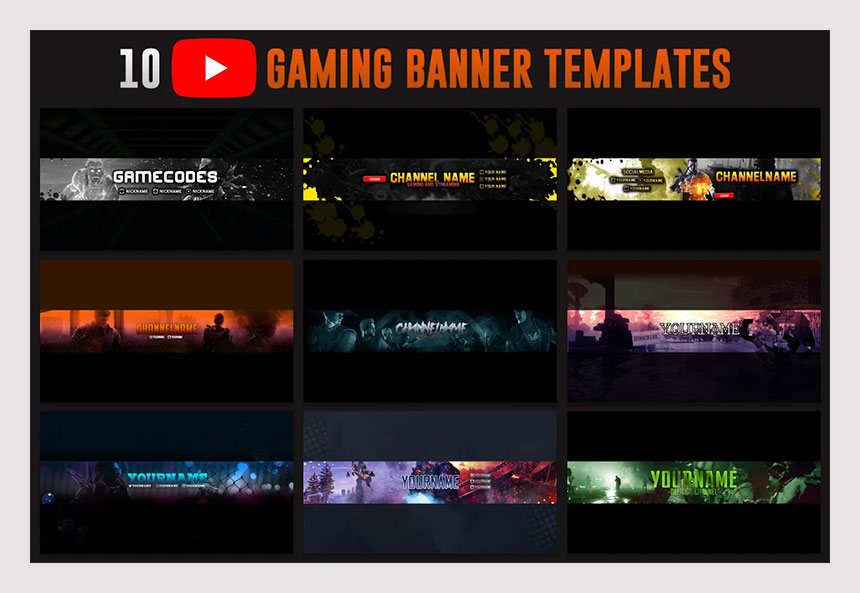 SpeedArt] FREE Amazing Gaming  Channel Banner Template #2 +