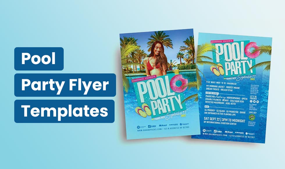 Premium Vector  Funny summer banner. pool party