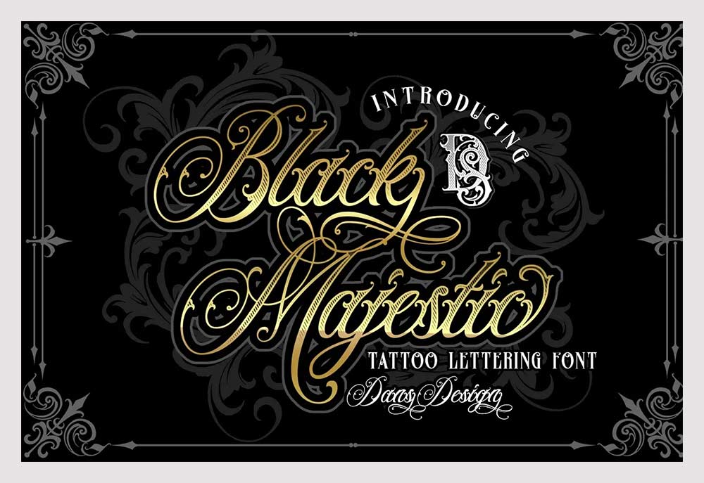 Black Majestic Tattoo Font