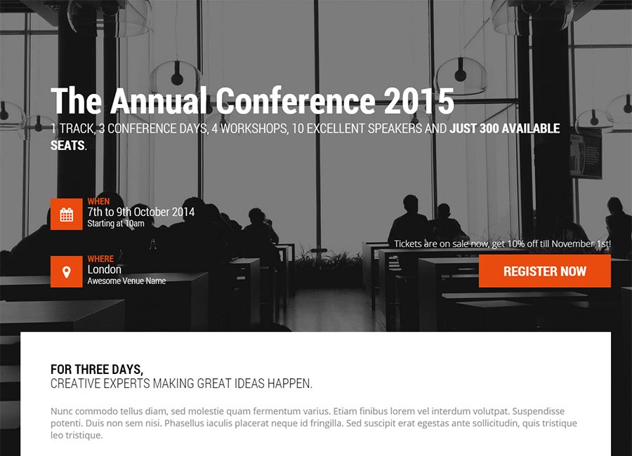 Event & Conference HTML5 Template Landing Page