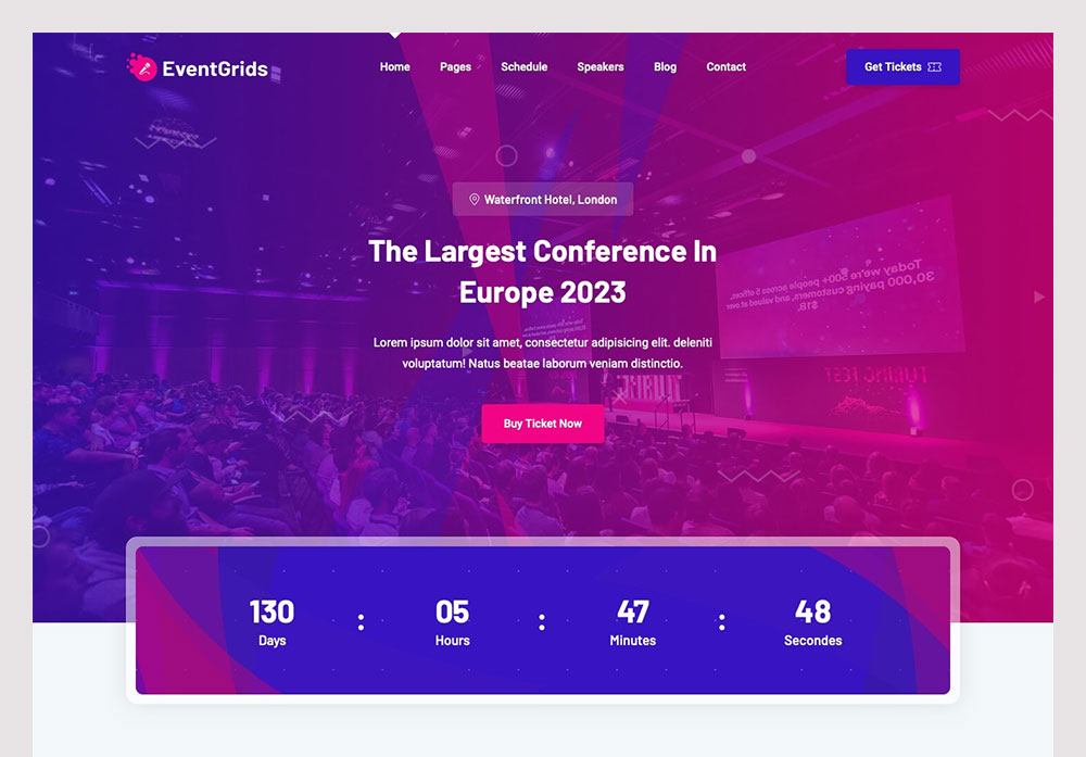 EventGrids Free Event HTML template