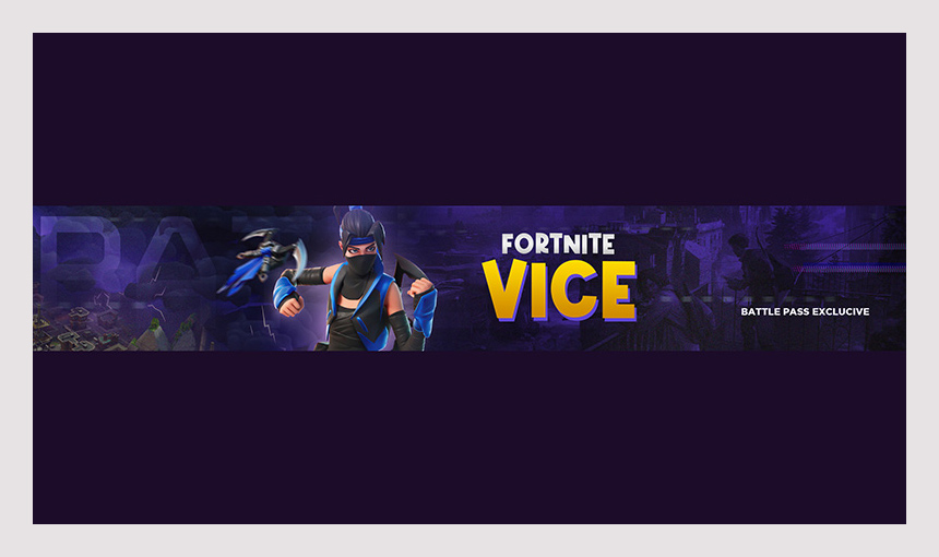 Fortnite Vice Gaming YouTube Banner Template