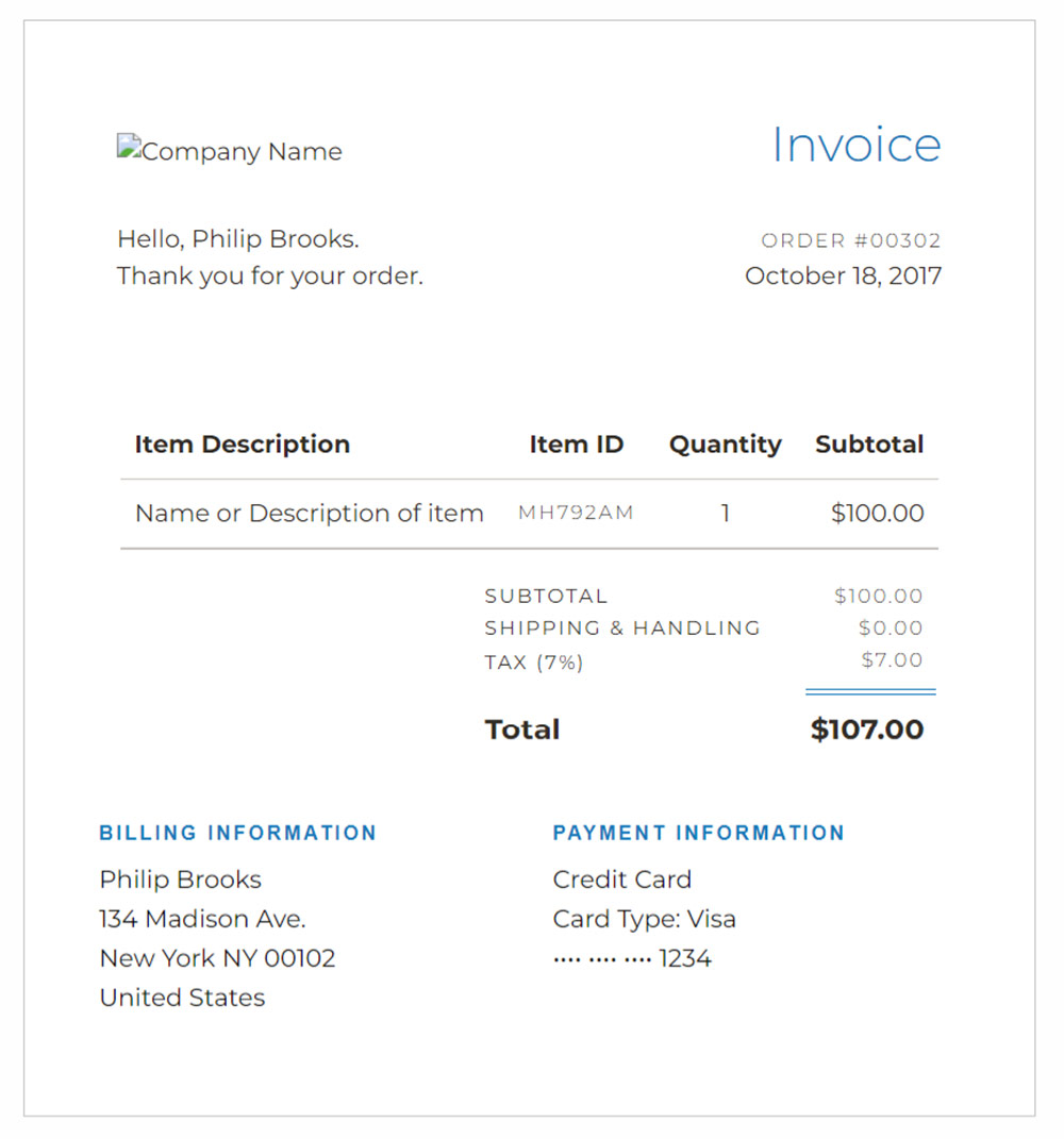 Invoice Template with Foundation Free
