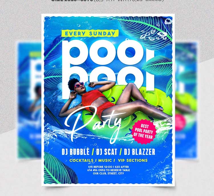 POOL PARTY - FREE FLYER PSD TEMPLATE