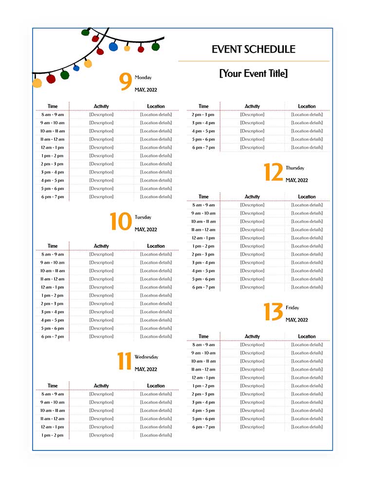 Simple Event Schedule 