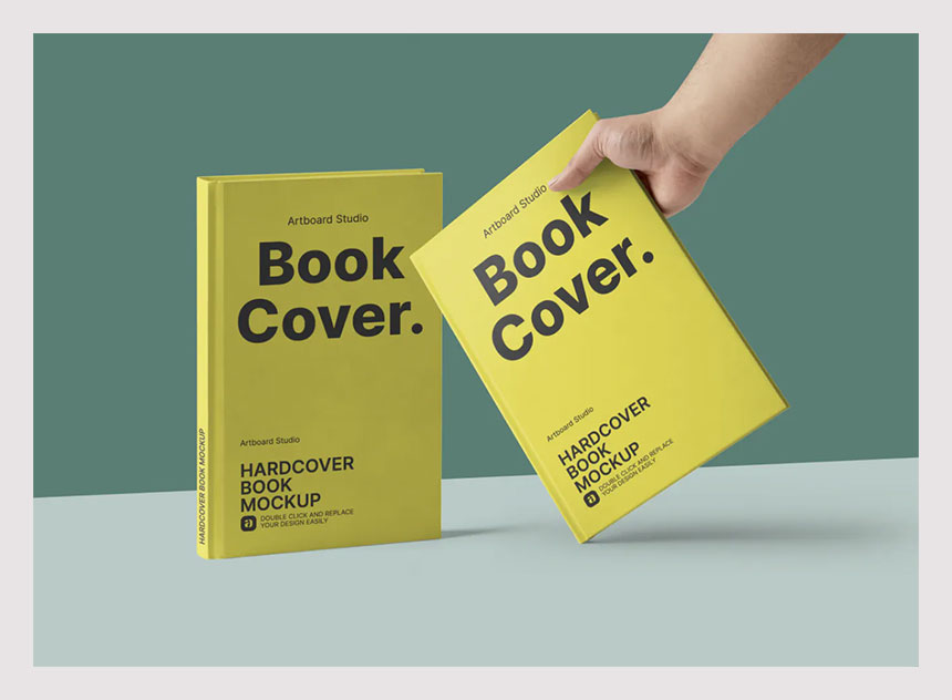 hard cover book mockup generator