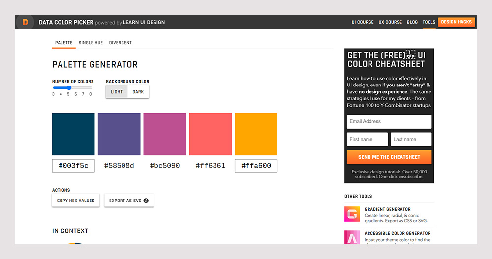 Color Palette Generator by Learn UI Design-Color palette generators