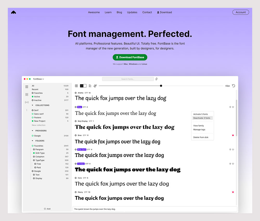Font Base  Free Font Manager Software