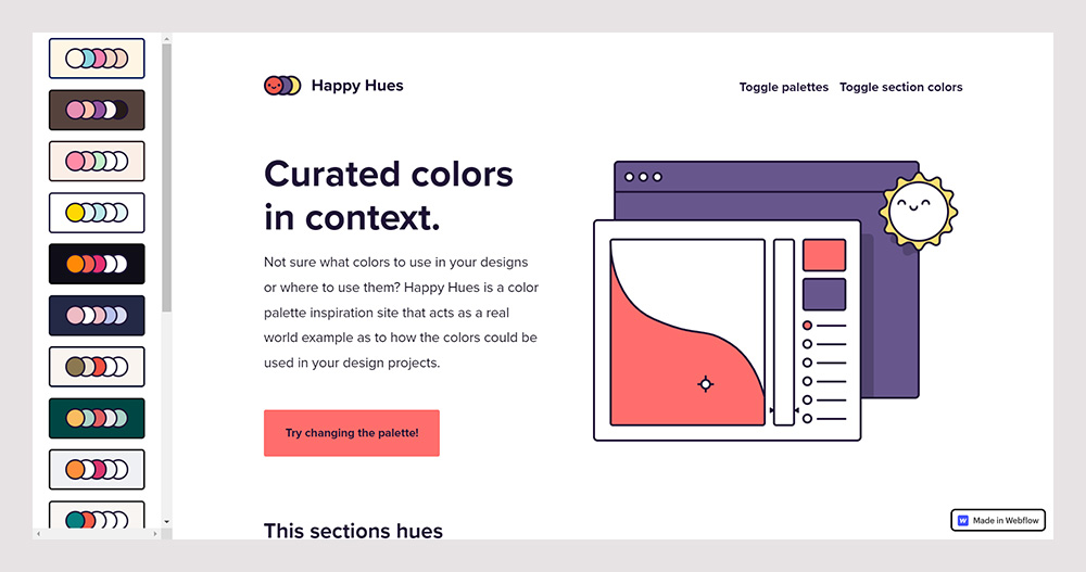Happy Hues-Color palette generators