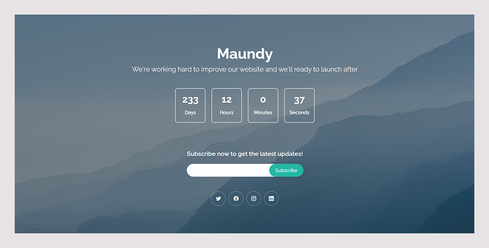 Maundy  Free Coming Soon Bootstrap Theme
