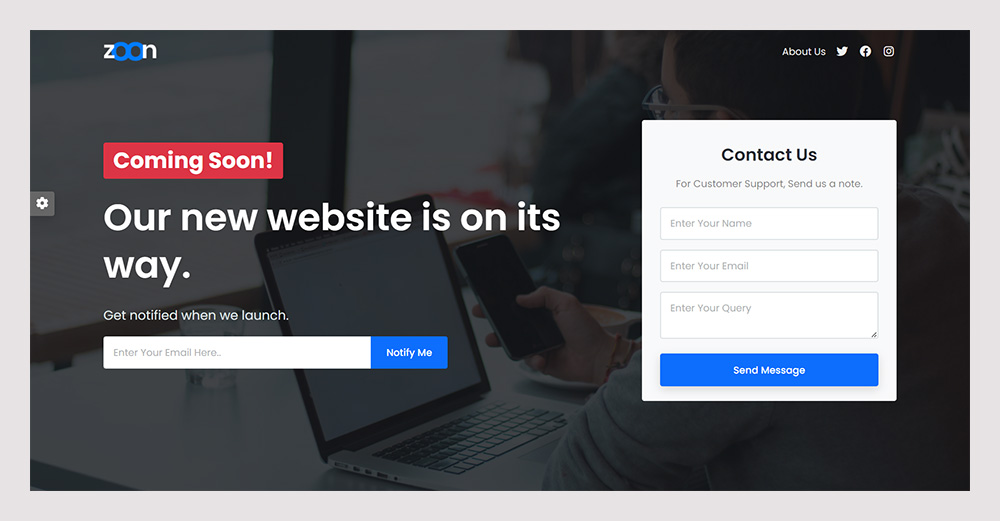 Zoon  Coming Soon Website Templates