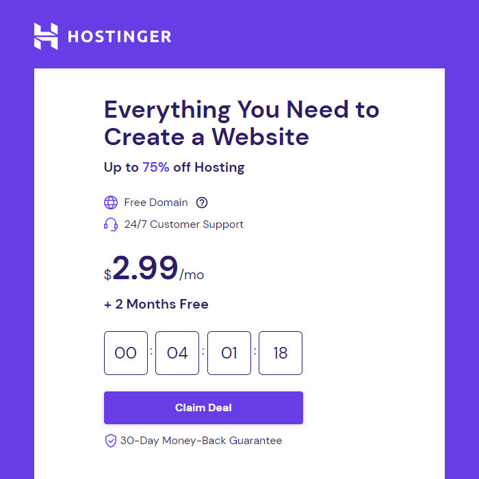 free domain Hostinger