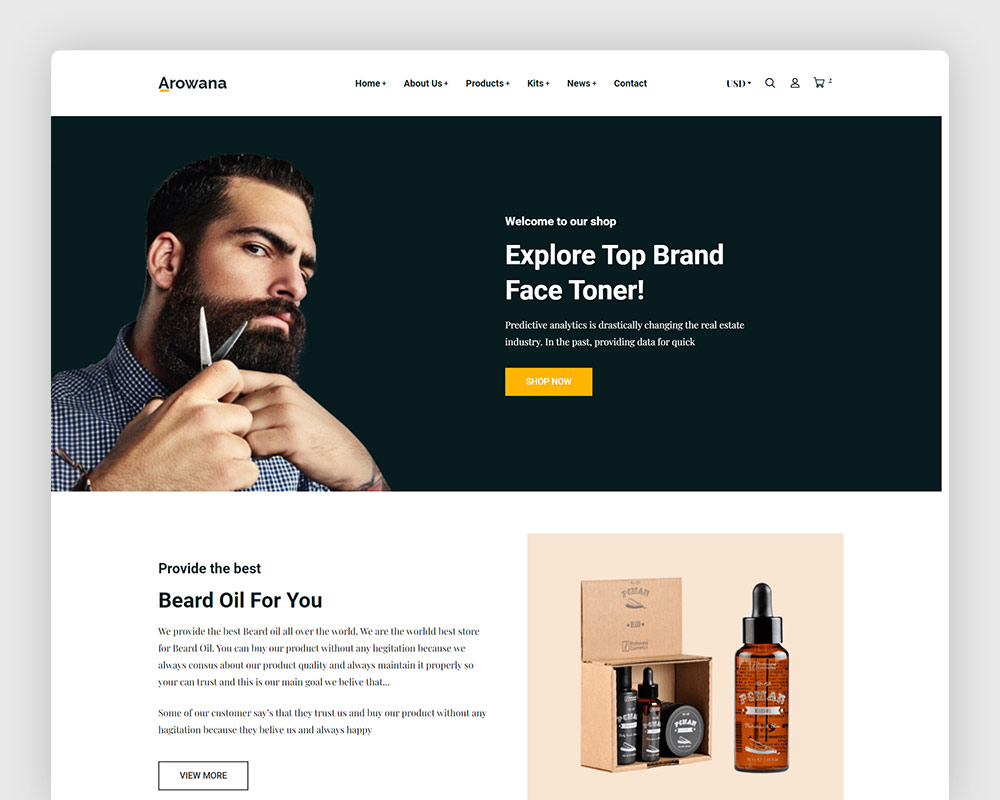 Arowana Beard Oil & Barber Shop HTML Template