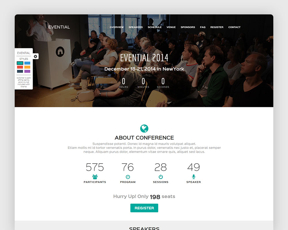 Evential One Page Responsive Event Template