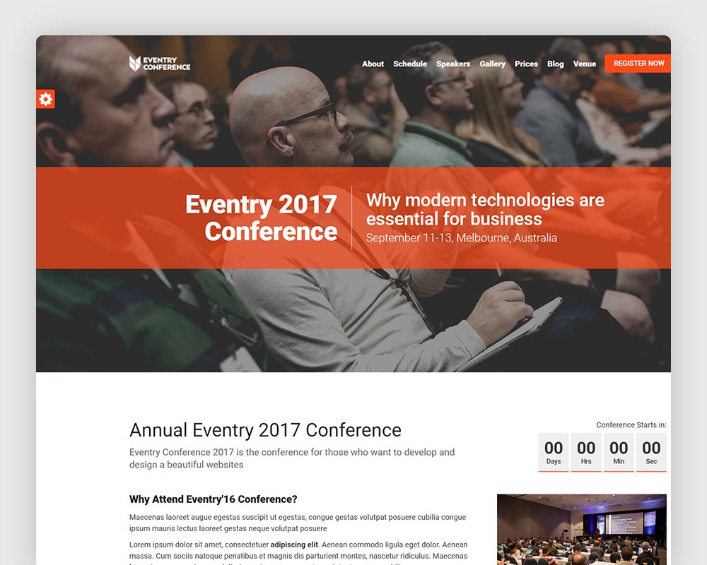 Eventry Conference & Event HTML5 Landing Page Template