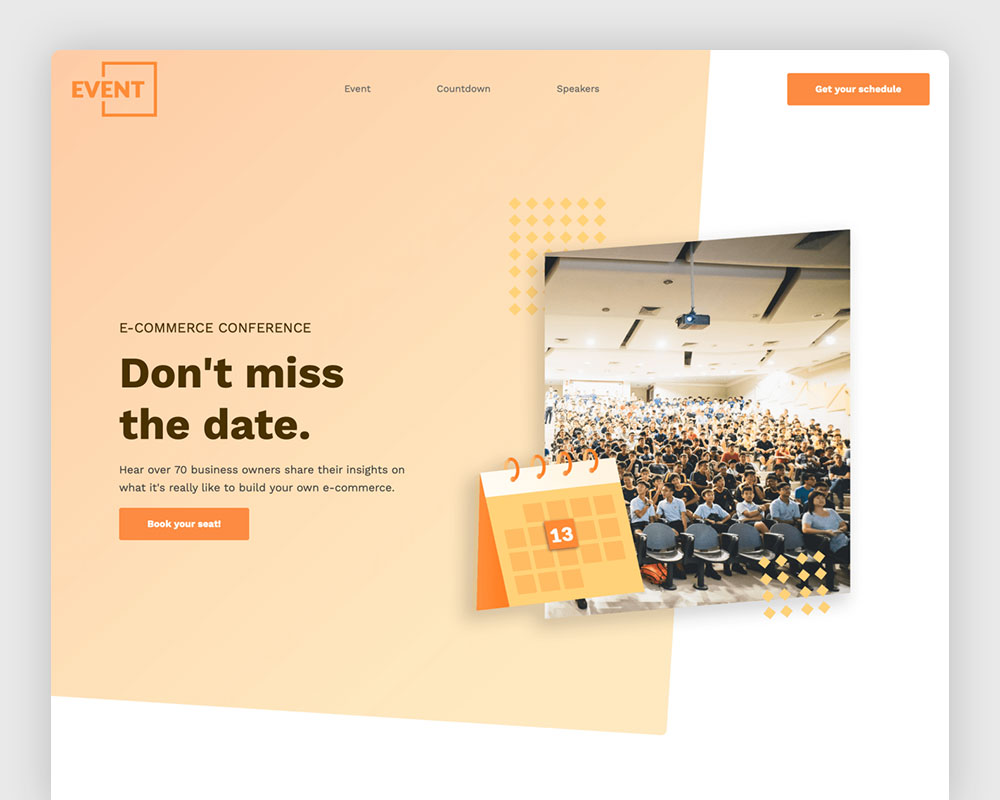 Events and Invitations landing page templates