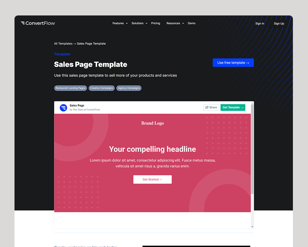 Free Sales Page Template