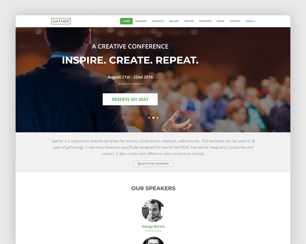 Gather Event Landing Page Template