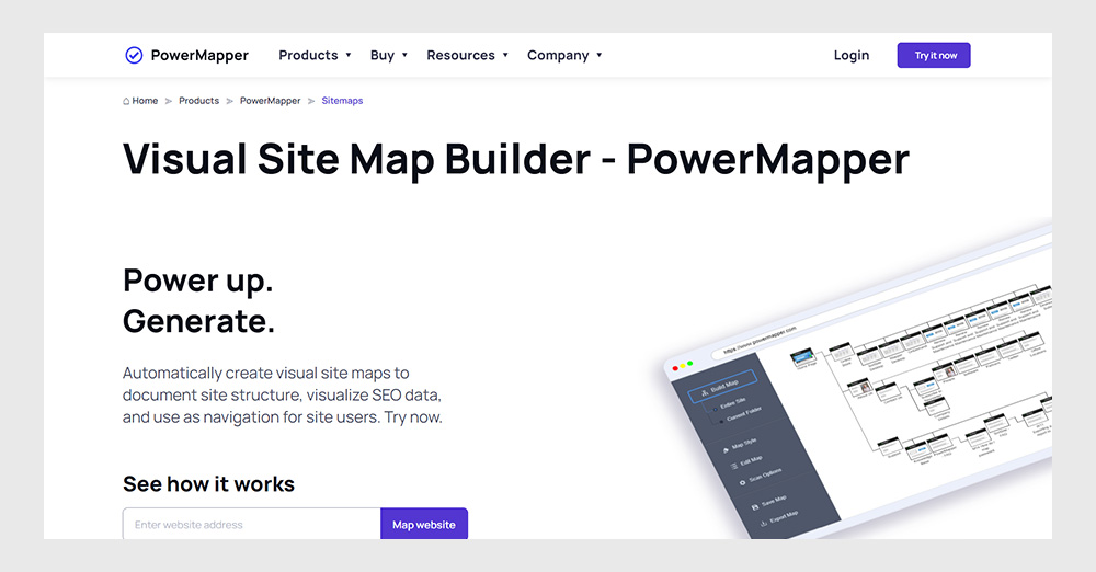 PowerMapper Visual Site Map Builder