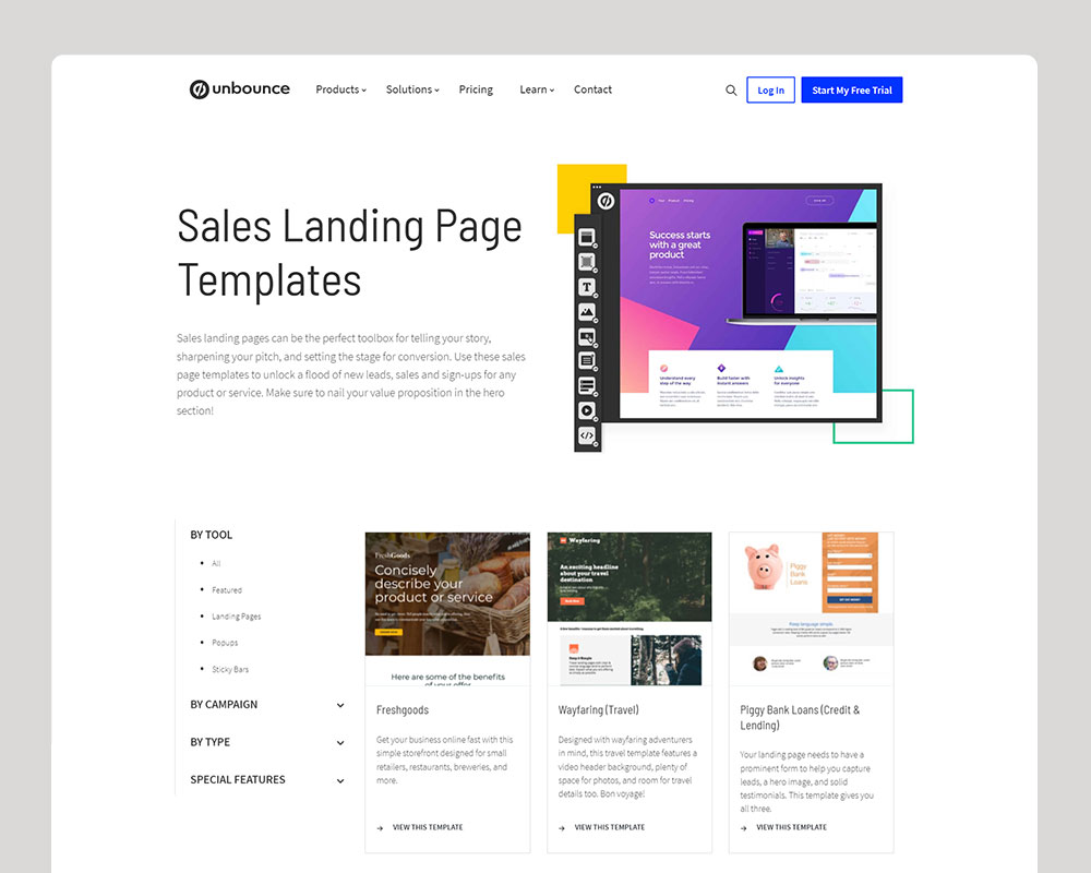 Sales Landing Page Templates