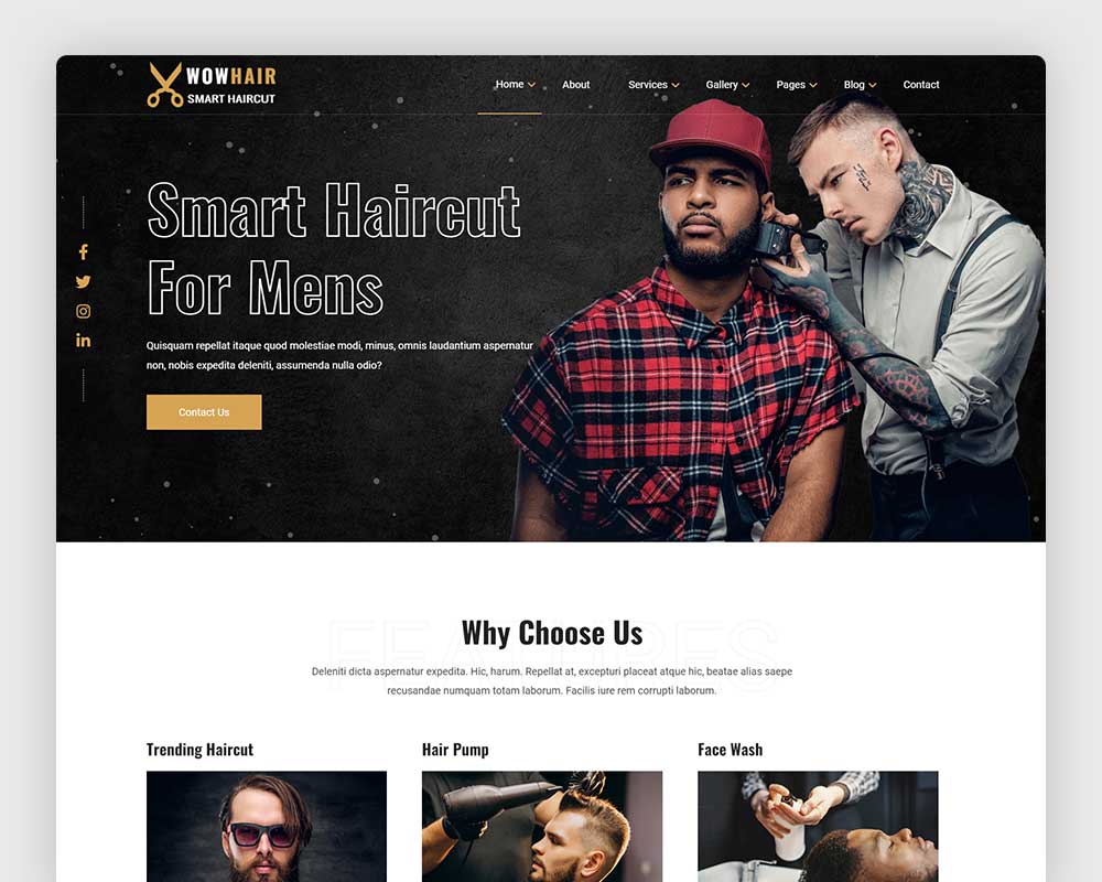 Wowhair Barber & Hair Salon HTML Template