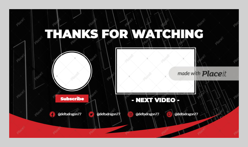 YouTube End Screen Video Template with Animated Abstract Graphics