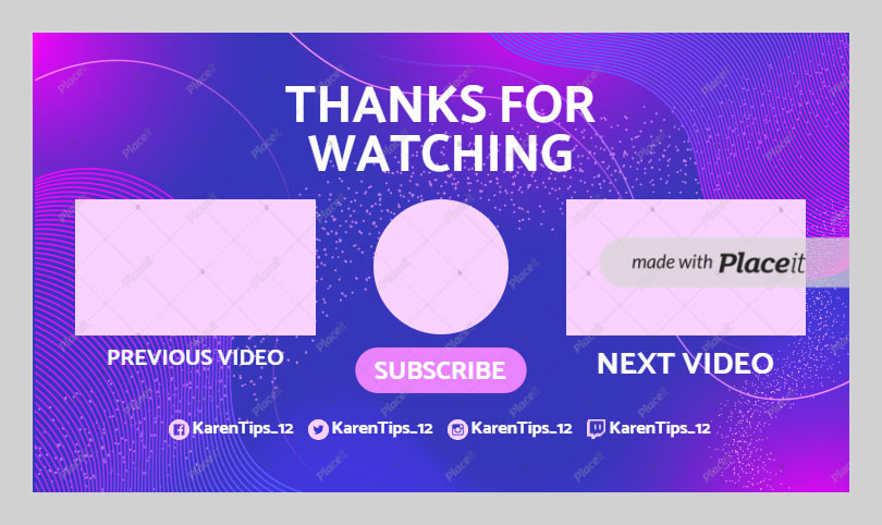 Youtube End Card Template with a Minimalistic Design