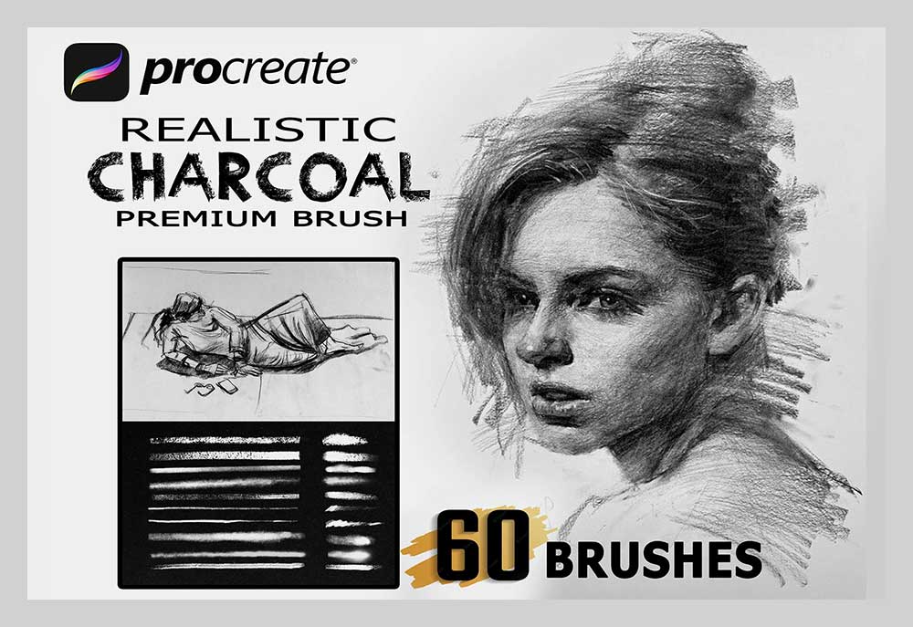Realistic Charcoal Procreate Brushes