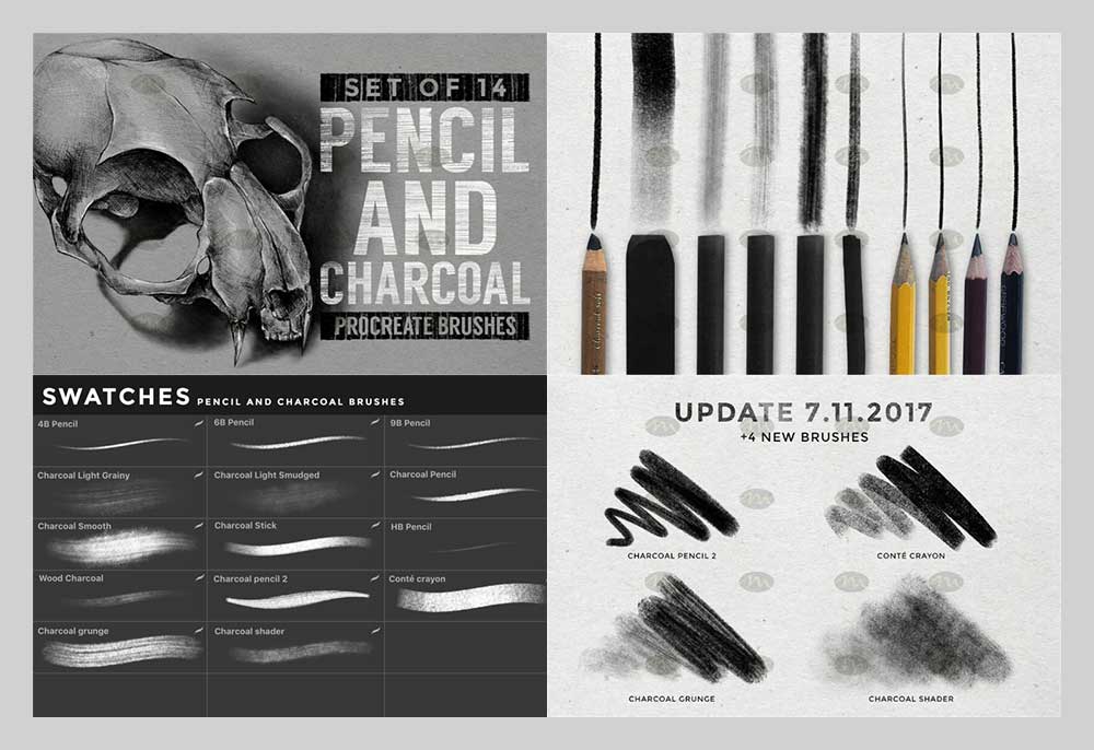 Free Download Master Pencil Charcoal Brushes Procreate Brushes