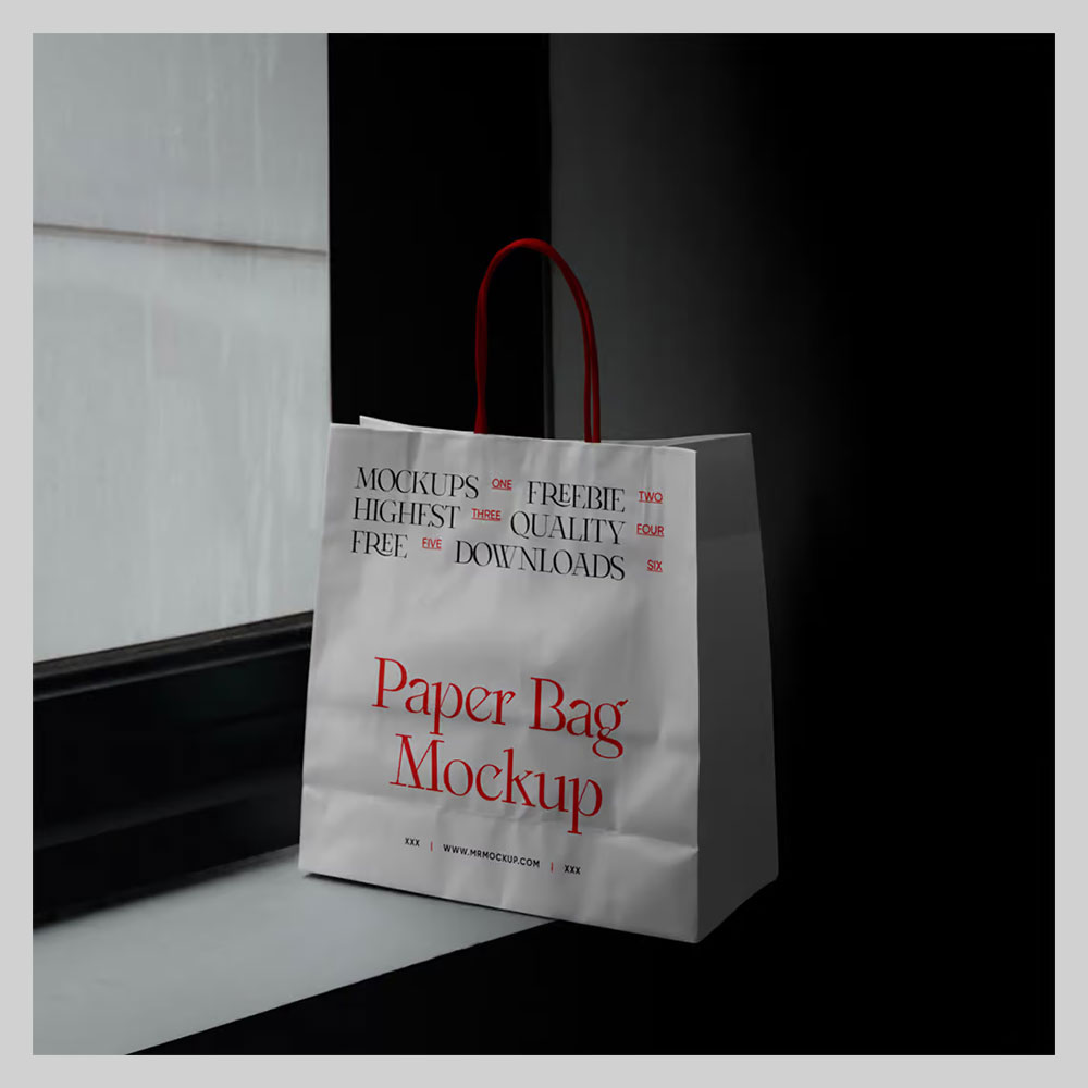 Free Shopping Paper Bag PSD Mockup 