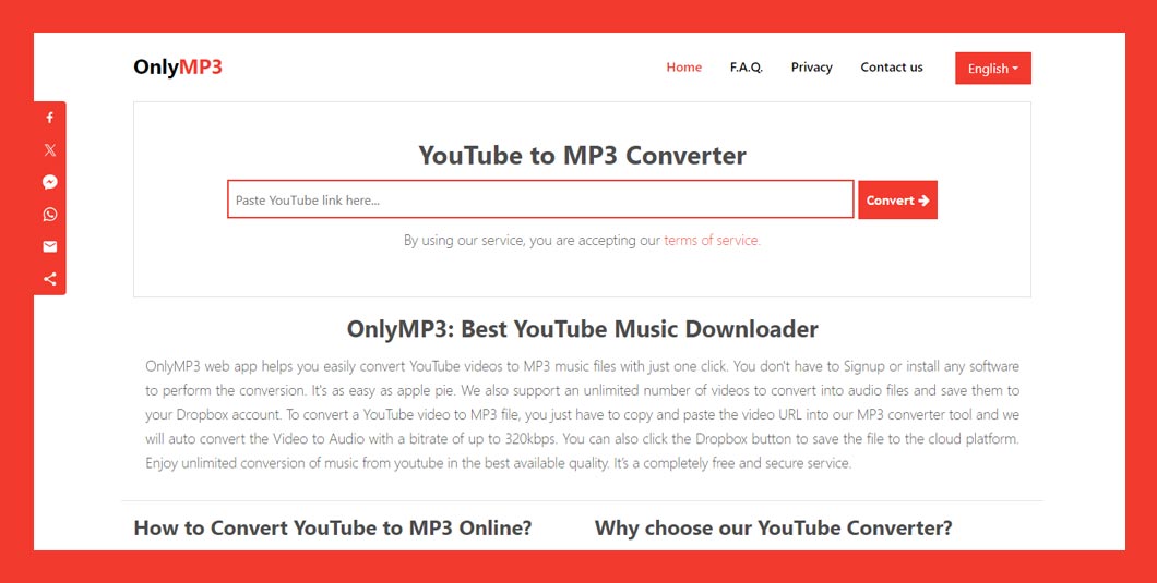 OnlyMP3 YouTube to MP3 Converter Review Guide