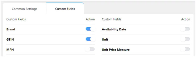 CTX Feed settings