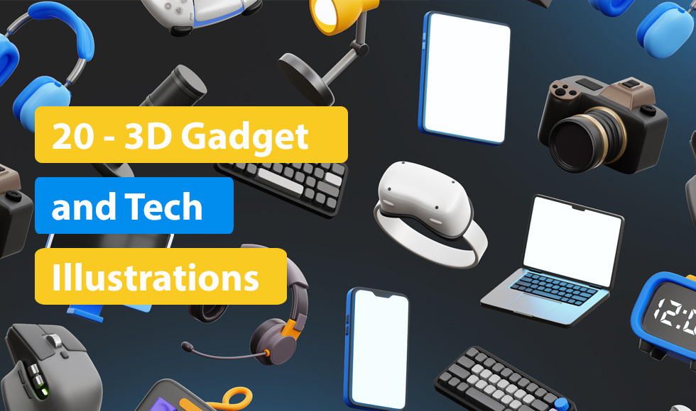 20 - 3D Gadget and Tech Illustrations