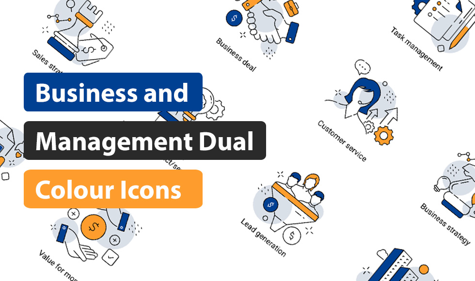 Business and management icon set