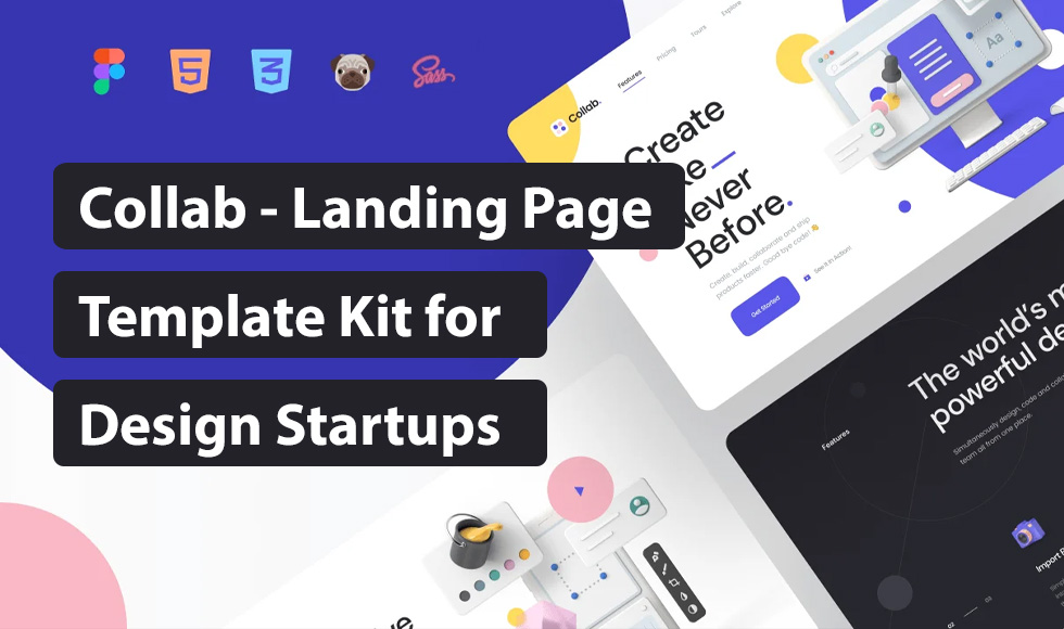 Collab - Landing Page Template Kit for Design Startups