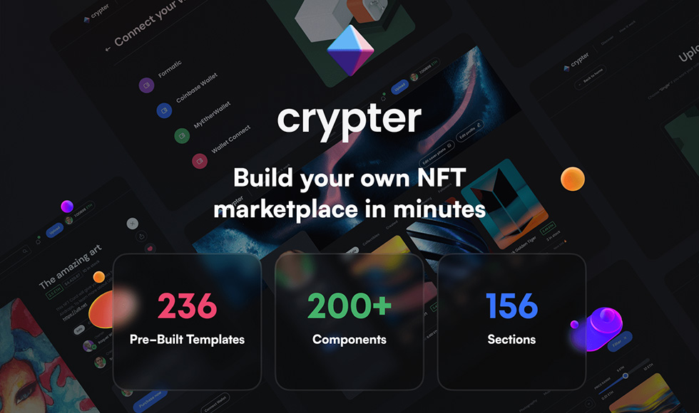 Crypter v1.0 - NFT Marketplace UI Design Kit 