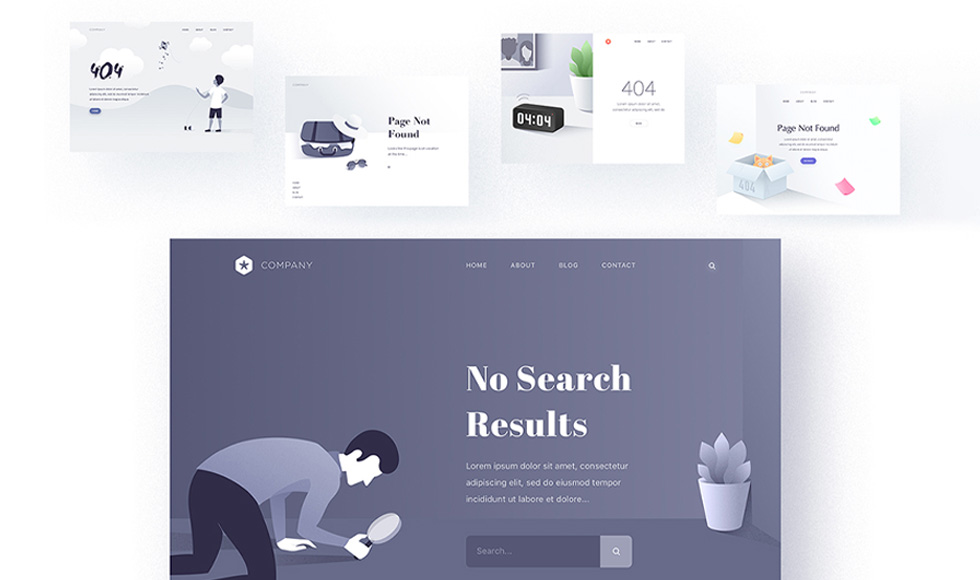Empty States Mobile and Web Error Illustrations UI Kit Vol 02