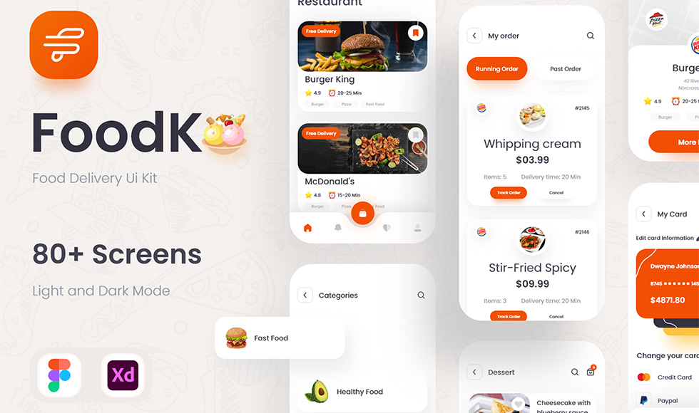 FoodKo - Food Delivery Ui Kit for Figma & Adobe XD