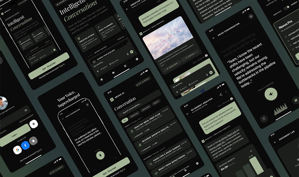 Nexus AI – Neo-Retro AI Chat Mobile App UI Kit 
