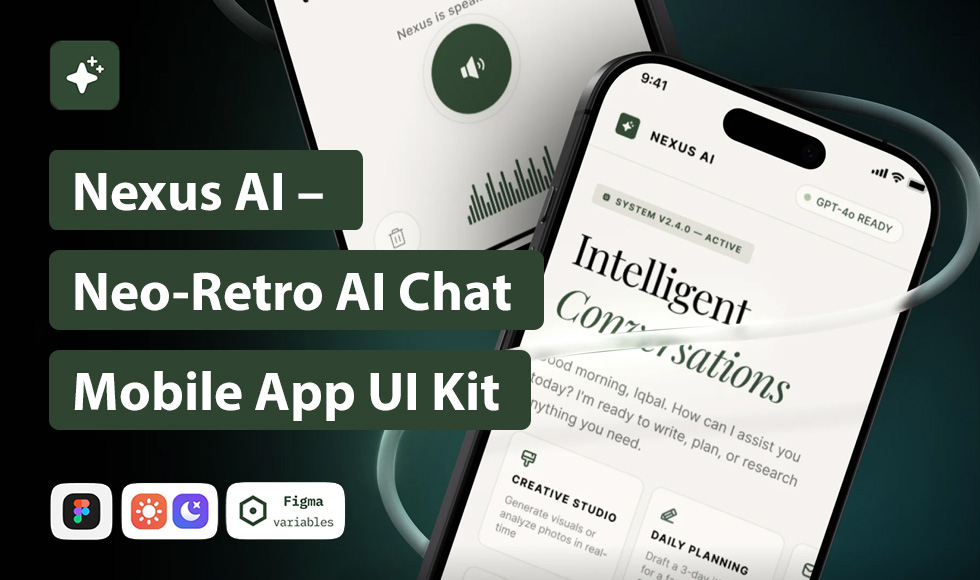 Nexus AI – Neo-Retro AI Chat Mobile App UI Kit