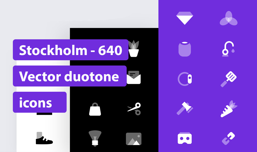 Stockholm - 640 Vector duotone icons