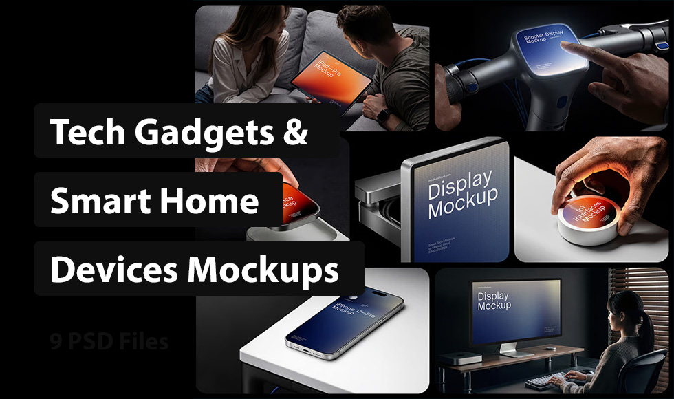 Tech Gadgets and Smart Home Devices Mockups
