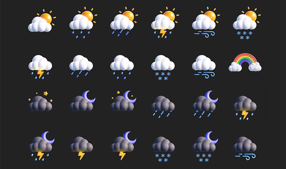 Weather 3D Icon Pack for Blender & Figma