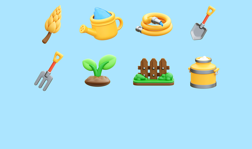 20 Farm & Agriculture 3D Icons