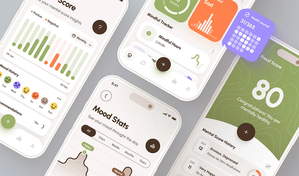 Freud UI Kit: AI Mental Health App for Figma