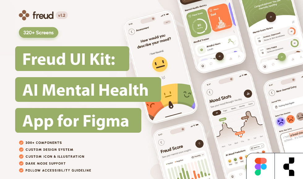 Freud UI Kit - AI Mental Health App for Figma.jpg